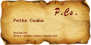 Petke Csaba névjegykártya