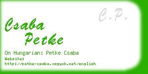 csaba petke business card